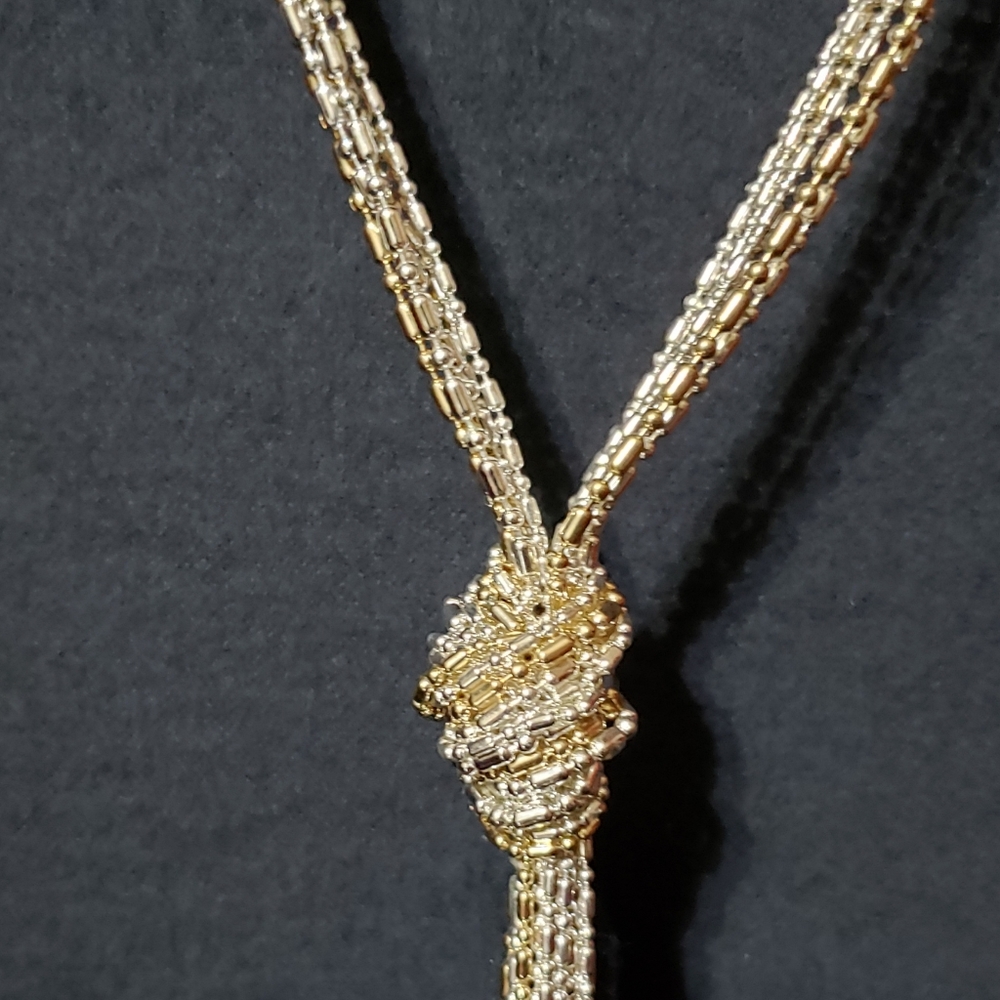 💥36" Gold Tone & Silver Tone Multi-Strand Necklace